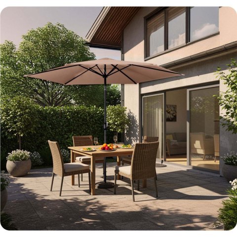 PARASOL OGRODOWY SKŁADANY 6 SEGMENTOWY 300 CM Z POKROWCEM PLONOS PL-884