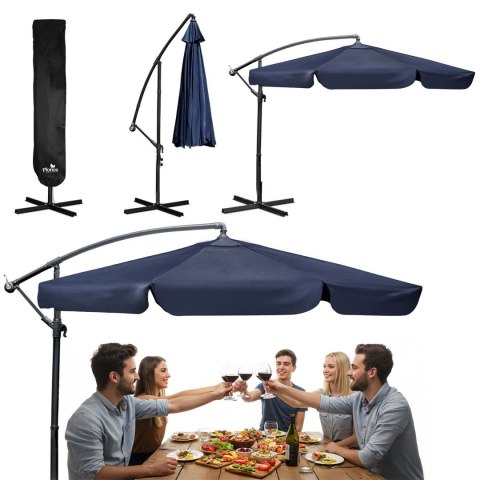 PARASOL OGRODOWY SKŁADANY 6 SEGMENTOWY 350 CM Z POKROWCEM PLONOS PL-880