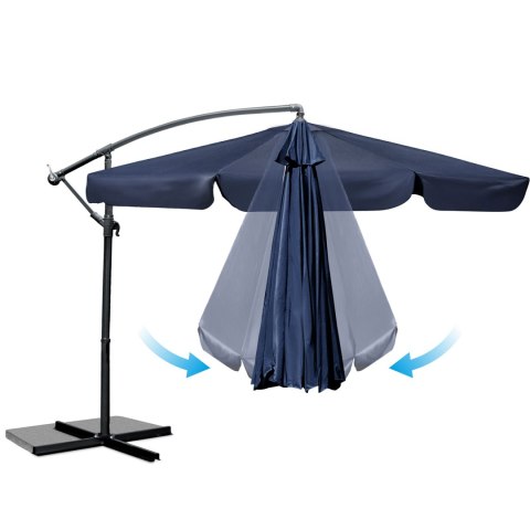 PARASOL OGRODOWY SKŁADANY 6 SEGMENTOWY 350 CM Z POKROWCEM PLONOS PL-880