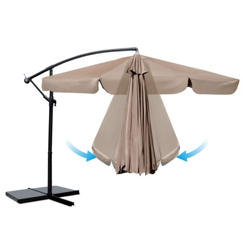 PARASOL OGRODOWY SKŁADANY 6 SEGMENTOWY 350 CM Z POKROWCEM PLONOS PL-880