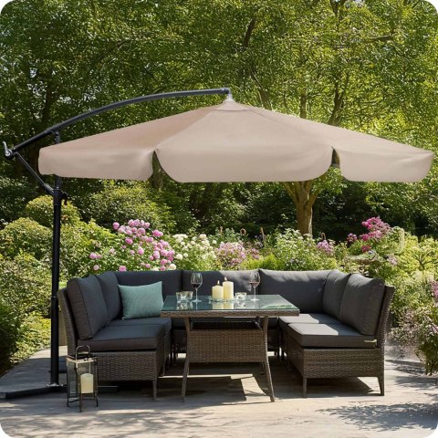 PARASOL OGRODOWY SKŁADANY 6 SEGMENTOWY 350 CM Z POKROWCEM PLONOS PL-880