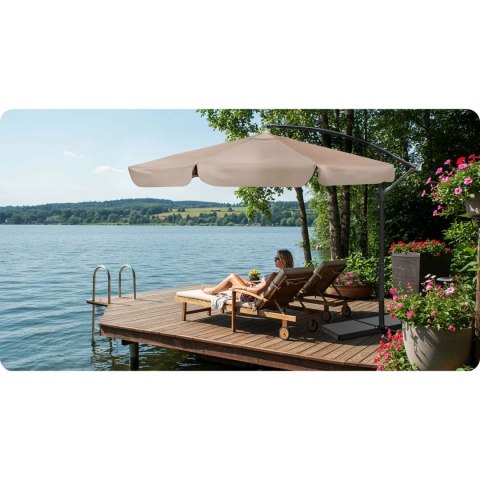 PARASOL OGRODOWY SKŁADANY 6 SEGMENTOWY 350 CM Z POKROWCEM PLONOS PL-880