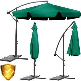 PARASOL OGRODOWY SKŁADANY 8 SEGMENTÓW ZIELONY 350CM