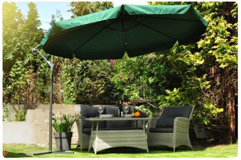 PARASOL OGRODOWY SKŁADANY 8 SEGMENTÓW ZIELONY 350CM