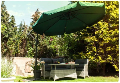 PARASOL OGRODOWY SKŁADANY 8 SEGMENTÓW ZIELONY 350CM