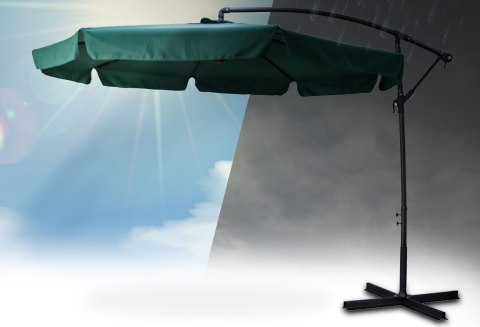 PARASOL OGRODOWY SKŁADANY 8 SEGMENTÓW ZIELONY 350CM