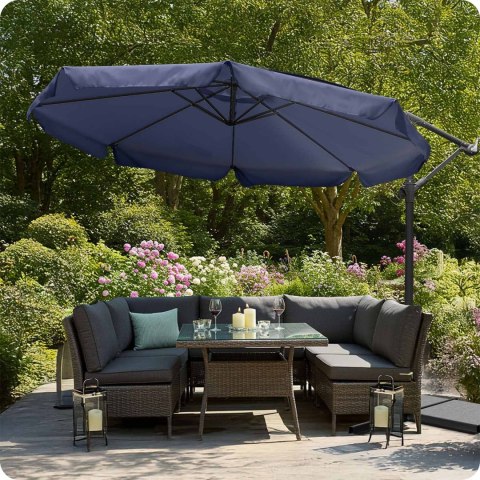 PARASOL OGRODOWY SKŁADANY 8 SEGMENTOWY 350 CM Z POKROWCEM PLONOS PL-881