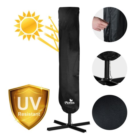 PARASOL OGRODOWY SKŁADANY 8 SEGMENTOWY 350 CM Z POKROWCEM PLONOS PL-881
