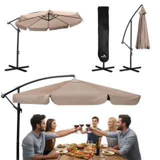 PARASOL OGRODOWY SKŁADANY 8 SEGMENTOWY 350 CM Z POKROWCEM PLONOS PL-881