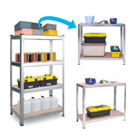 REGAŁ METALOWY MAGAZYNOWY ZESTAW 2 SZT 174 X 80 X 40 CM PLONOS PL-701
