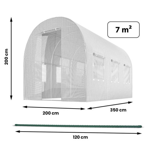 TUNEL OGRODOWY 2 X 3,5 M (7M2) BIAŁY PLONOS