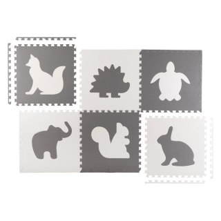 DUŻA MATA PIANKOWA, PUZZLE, ZWIERZĄTKA BIAŁE I SZARE 6 SZT
