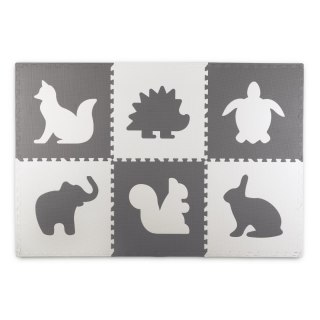 DUŻA MATA PIANKOWA, PUZZLE, ZWIERZĄTKA BIAŁE I SZARE 6 SZT