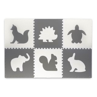 DUŻA MATA PIANKOWA, PUZZLE, ZWIERZĄTKA BIAŁE I SZARE 6 SZT