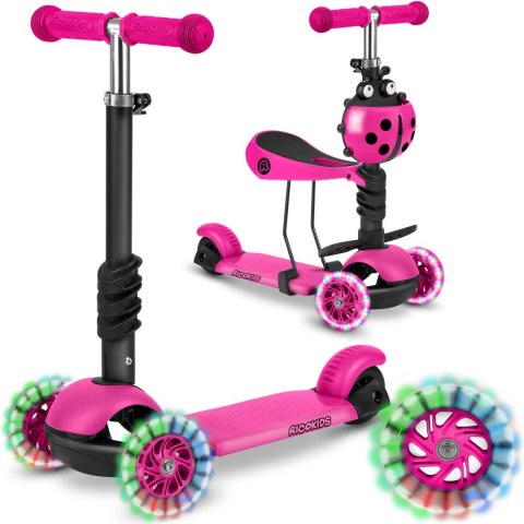 HULAJNOGA TRÓJKOŁOWA RICOKIDS BUGGY - RÓŻOWA