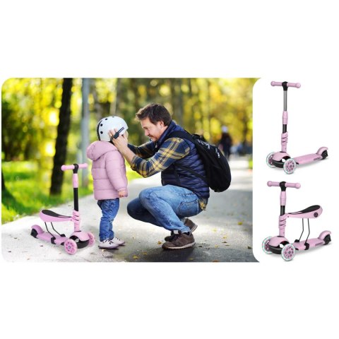 HULAJNOGA TRÓJKOŁOWA RICOKIDS CUBI - RÓŻOWA