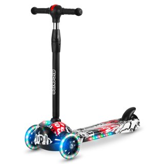 HULAJNOGA TRÓJKOŁOWA RICOKIDS PIKO - CZARNA W BIAŁO CZERWONE WZORY