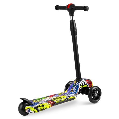 HULAJNOGA TRÓJKOŁOWA RICOKIDS PIKO - CZARNA W KOLOROWE WZORY