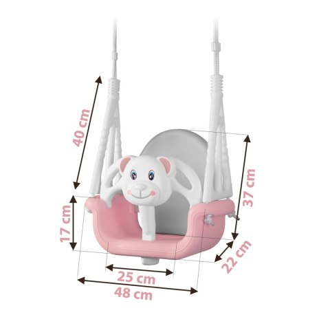 HUŚTAWKA KUBEŁKOWA MIŚ 3W1 RICOKIDS RÓŻOWA