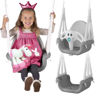 HUŚTAWKA KUBEŁKOWA SŁONIK 3W1 RICOKIDS SZARO-BIAŁA