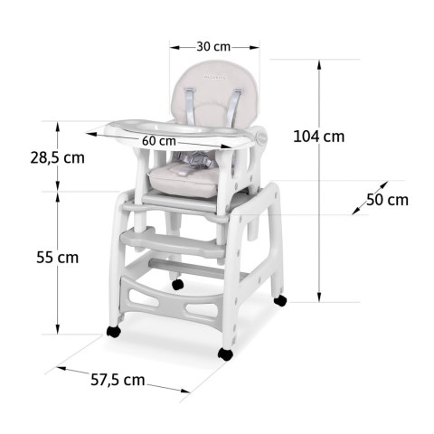 KRZESEŁKO DO KARMIENIA 5W1 SINCO SZARE KRZESEŁKO DO KARMIENIA 5W1 SINCO SZARE