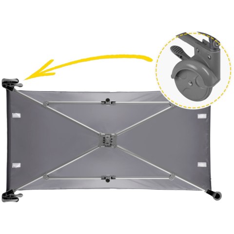 ŁÓŻECZKO TURYSTYCZNE 125 X 65 X 78 CM RK-240 JASNO SZARE