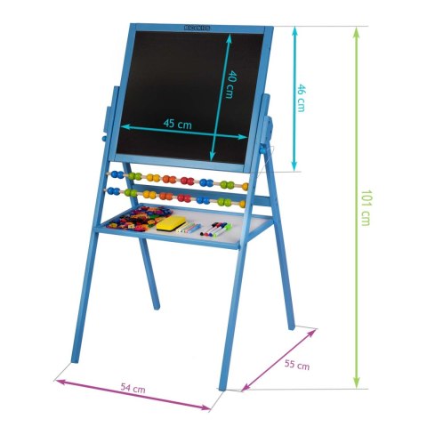 MAGNETYCZNA KREDOWA TABLICA OBROTOWA RICOKIDS - NIEBIESKA