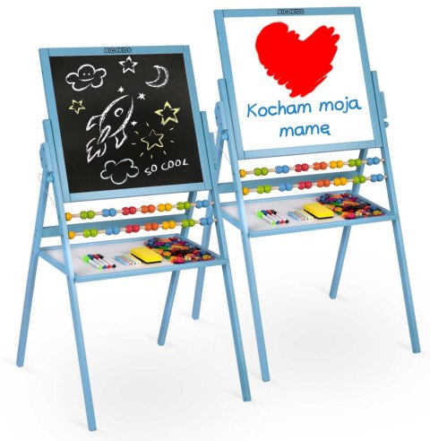 MAGNETYCZNA KREDOWA TABLICA OBROTOWA RICOKIDS - NIEBIESKA