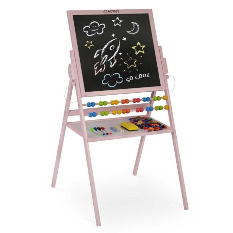 MAGNETYCZNA KREDOWA TABLICA OBROTOWA RICOKIDS - RÓŻOWA