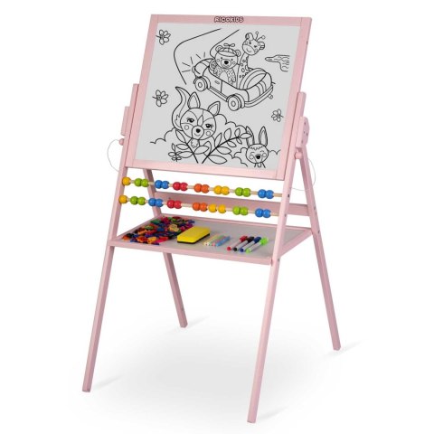 MAGNETYCZNA KREDOWA TABLICA OBROTOWA RICOKIDS - RÓŻOWA