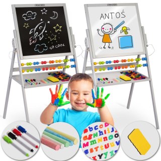 MAGNETYCZNA KREDOWA TABLICA OBROTOWA RICOKIDS - SZARA