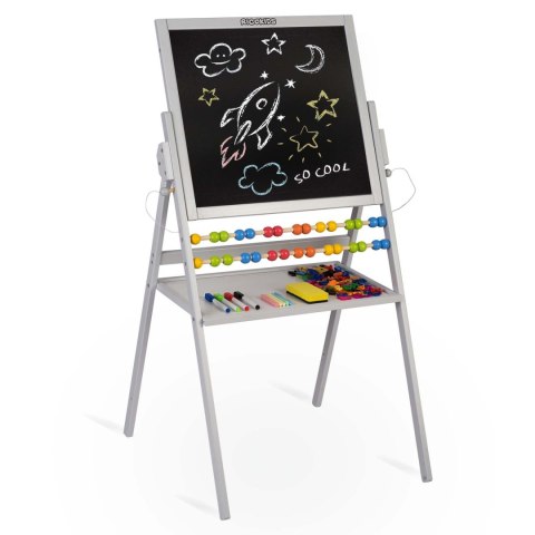 MAGNETYCZNA KREDOWA TABLICA OBROTOWA RICOKIDS - SZARA