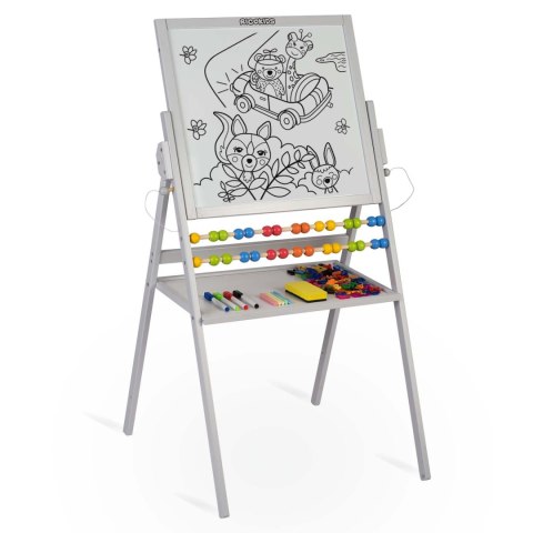 MAGNETYCZNA KREDOWA TABLICA OBROTOWA RICOKIDS - SZARA