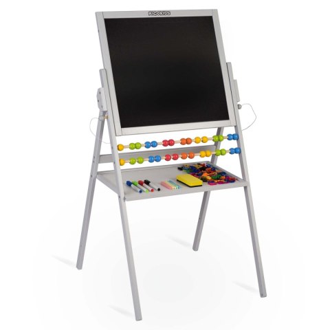 MAGNETYCZNA KREDOWA TABLICA OBROTOWA RICOKIDS - SZARA