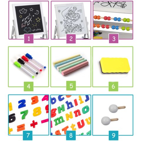 MAGNETYCZNA KREDOWA TABLICA OBROTOWA RICOKIDS - SZARA