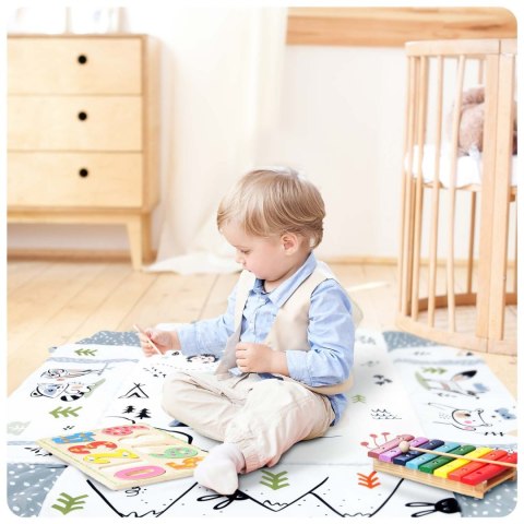 MATA INTERAKTYWNA EDUKACYJNA 110 X 100 CM KRÓLIK RICOKIDS