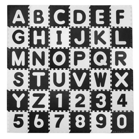 MATA PIANKOWA PUZZLE LITERY CZAR. 30X30 CM 36 SZT MATA PIANKOWA PUZZLE LITERY CZAR. 30X30 CM 36 SZT