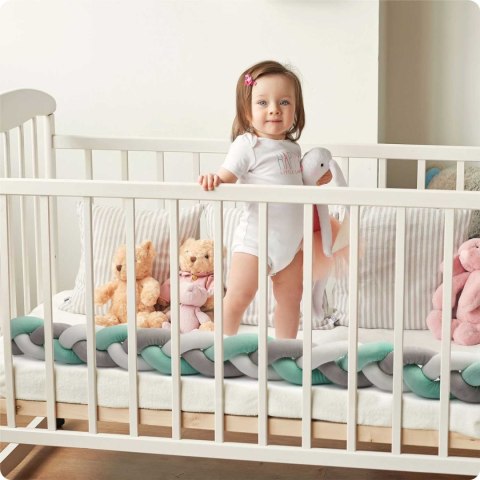 OTULACZ DO ŁÓŻECZKA RICOKIDS 2M - MIĘTOWO-SZARY OTULACZ DO ŁÓŻECZKA RICOKIDS 2M - MIĘTOWO-SZARY