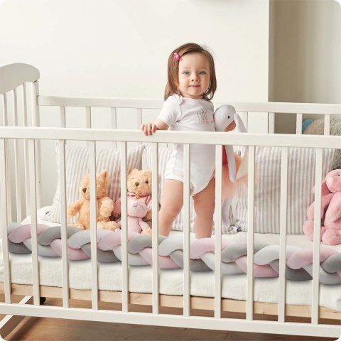 OTULACZ DO ŁÓŻECZKA RICOKIDS 2M - RÓŻOWO-SZARY OTULACZ DO ŁÓŻECZKA RICOKIDS 2M - RÓŻOWO-SZARY