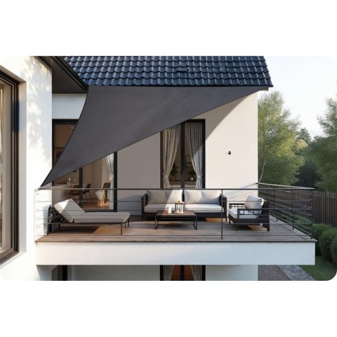 ŻAGIEL PRZECIWSŁONECZNY TRÓJKĄTNY 7M2 PLONOS PL-886 SZARY