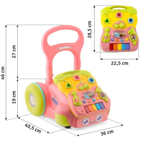 CHODZIK EDUKACYJNY Z MUZYKĄ 2W1 RK-744 RICOKIDS RÓŻOWY