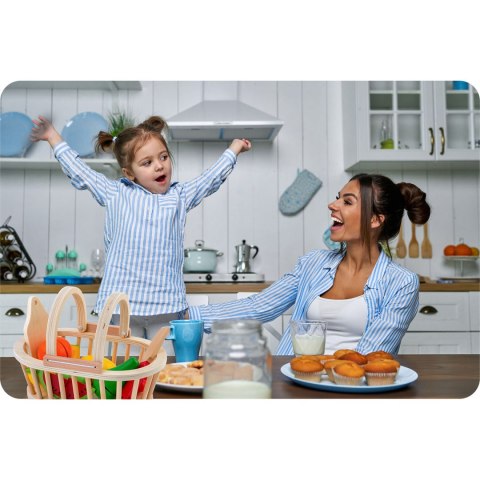 DREWNIANA ZABAWKA KOSZYK Z OWOCAMI DO KROJENIA 9 SZT RK-870 RICOKIDS