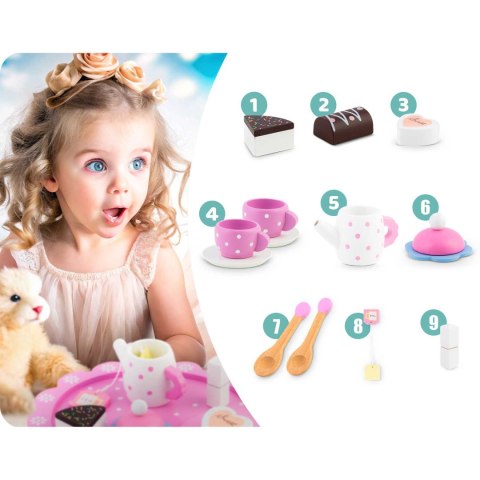 DREWNIANA ZABAWKA ZESTAW DO HERBATY RK-869 RICOKIDS