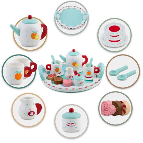 DREWNIANA ZABAWKA ZESTAW DO HERBATY RK-869 RICOKIDS