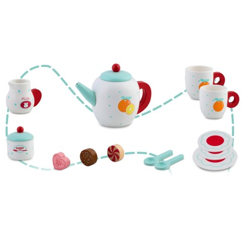 DREWNIANA ZABAWKA ZESTAW DO HERBATY RK-869 RICOKIDS