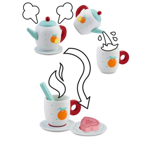 DREWNIANA ZABAWKA ZESTAW DO HERBATY RK-869 RICOKIDS