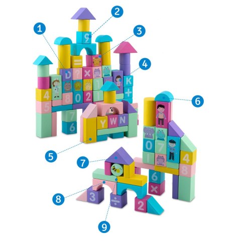 DREWNIANE KLOCKI EDUKACYJNE RK-871 RICOKIDS