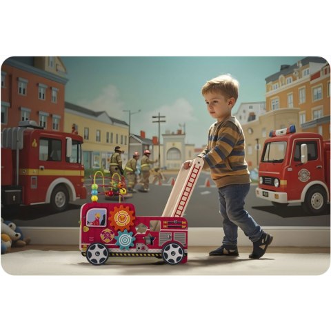 DREWNIANY CHODZIK PCHACZ STRAŻ POŻARNA RK-873 RICOKIDS