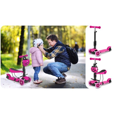 HULAJNOGA TRÓJKOŁOWA RICOKIDS BUGGY - RÓŻOWA