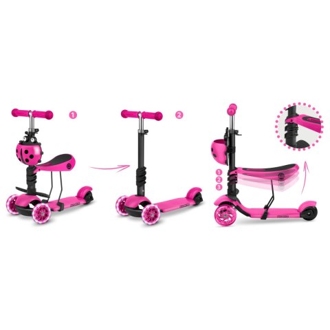HULAJNOGA TRÓJKOŁOWA RICOKIDS BUGGY - RÓŻOWA